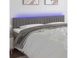 Cabecero Con Led De Terciopelo Gris Claro 160x5x78/88 Cm