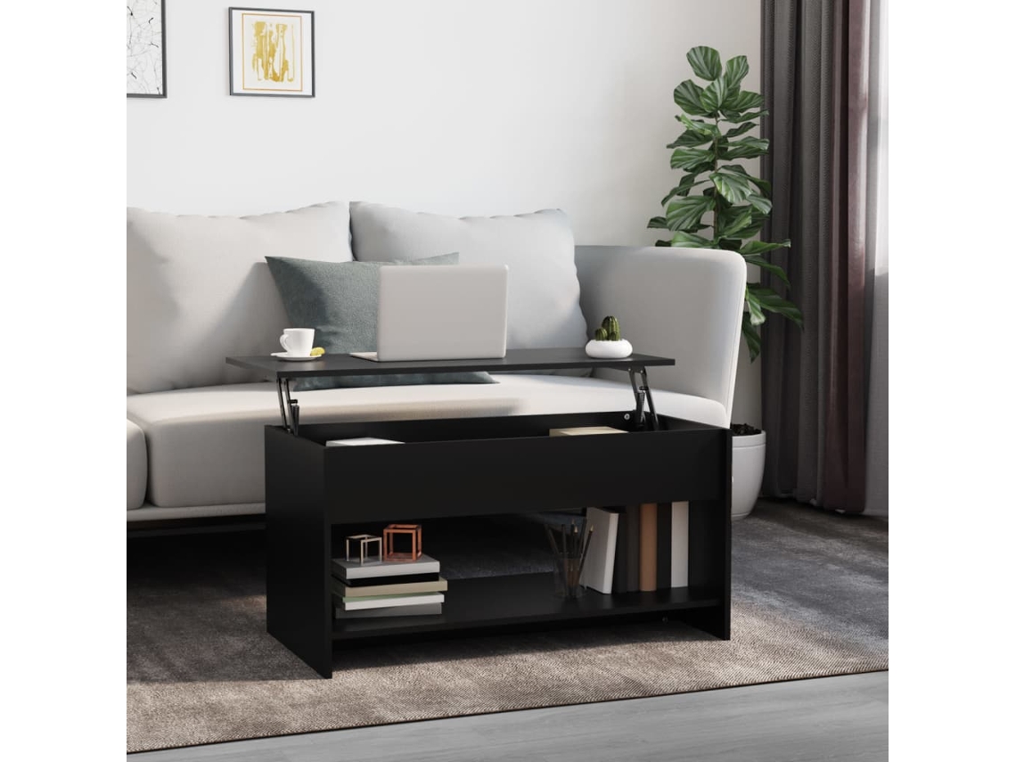 Mesa de Centro Apoyo 102X50X52,5 cm Madera Procesada Negro
