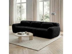 Sofá Profundo Modular 3 Plazas - Plush Premium Sin Montaje Antideslizante - Negro