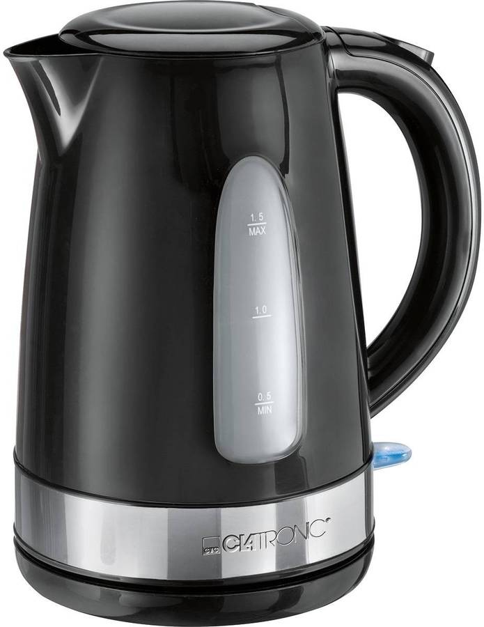 Clatronic Wks 3576 hervidor de agua 15 oculta 2200 con apagado alcanzar la 360º sin cable filtro cal negro inox 1.5l 2200w acero bpa ww 1.5