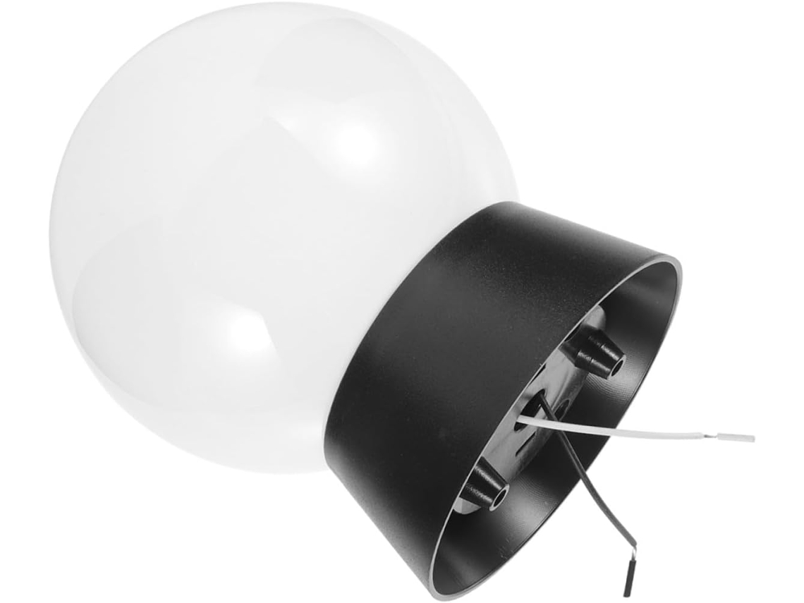 Aplique De Pared Redondo Para Exteriores En Acero Inoxidable Y Acrílico Negro, Fácil De Instalar.