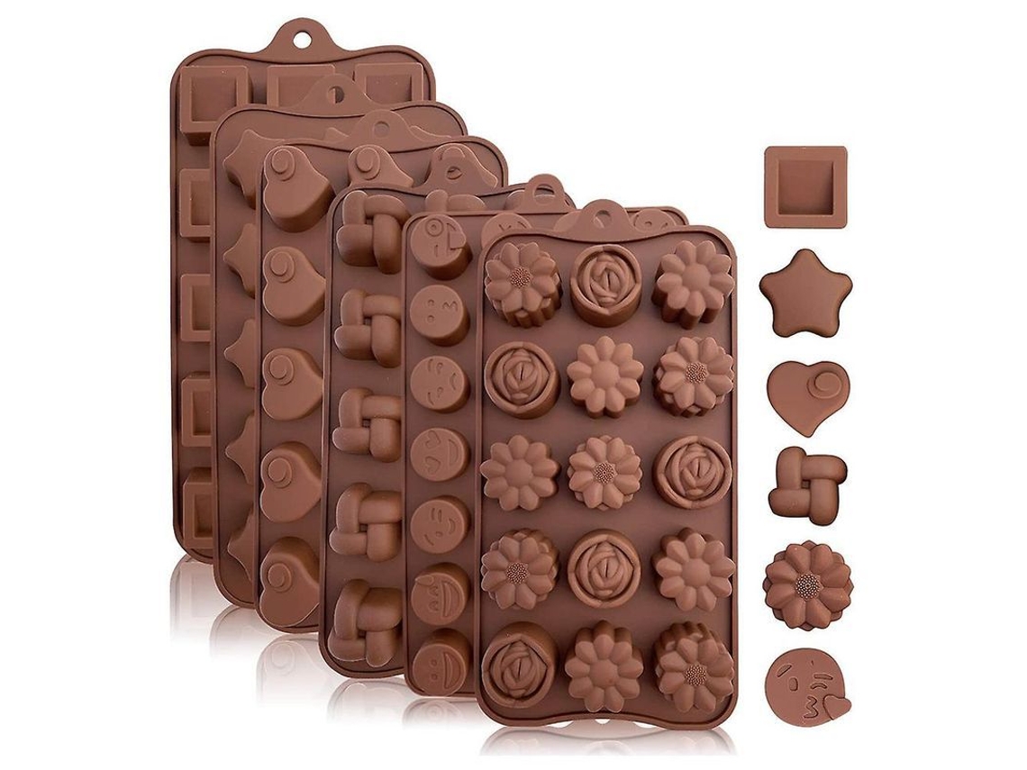 Juego De Moldes De Silicona Para Pasteles, 6 Piezas, Varios Estilos, Para Chocolate Y Repostería.
