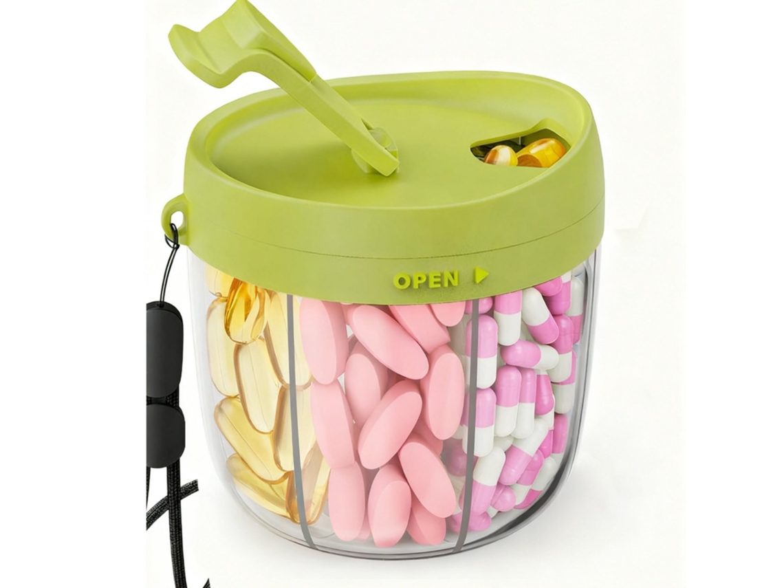 Organizador de pastillas CHRUI de 7 compartimentos, antimezcla y libre de BPA (verde)