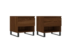 Conjunto de Mesas de Centro 50x46x50 cm Derivados Madera Roble Marrón MAISON EXCLUSIVE