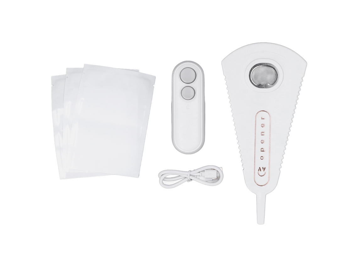 Selador De Sacos Portátil 2 Em 1 Manual Recarregável Com Abertura De Garrafas E Cortador Para Armazenamento De Alimentos Branco