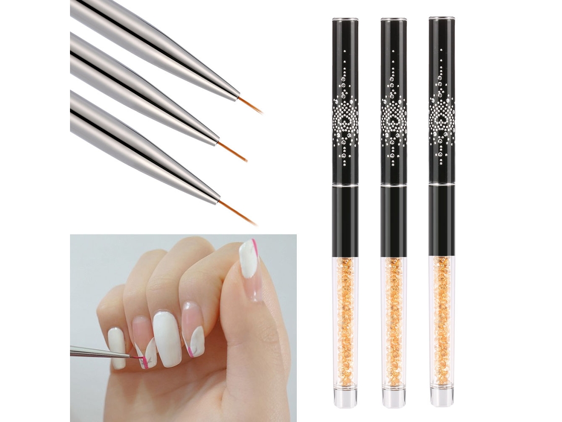 Pincel De 9 Mm Para Decoración De Uñas De Gel Uv Acrílico Cristalino Con Funda De Nailon Y Forro.