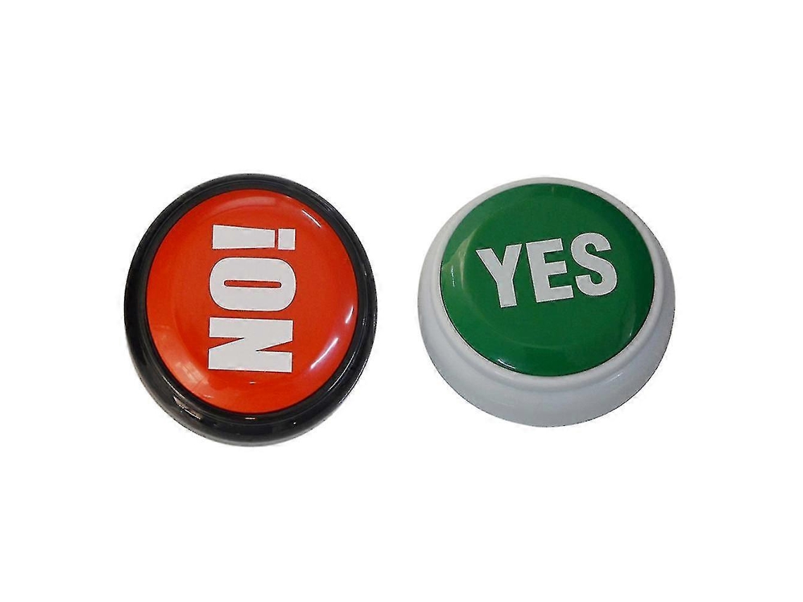 2 botones de juguete electrónicos con sonido "Sí" y "No", verde y rojo, suministros para fiestas. Sygo