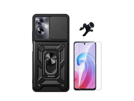 Funda Cleargorilasglass Proteção Militar Janela para Oppo Oppo A79 5G GIFT4ME Vidrio Templado Negro