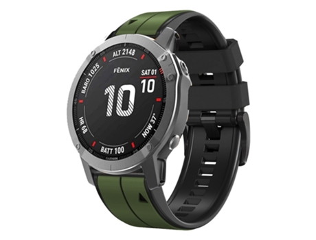 Correa Smartwatch para Garmin Instinct 2 Solar Sports Silicona Bicolor (Verde Militar + Negro)