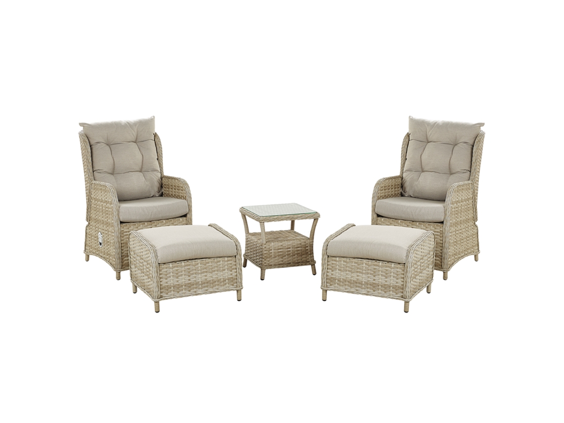 Conjunto de jardín en ratán sintético beige BELIANI Ponza