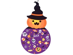 Decoración De Pared De Calabaza De Fieltro Con Diseño De Bruja Para Fiestas Diy, Reutilizable Para Interiores Y Exteriores.