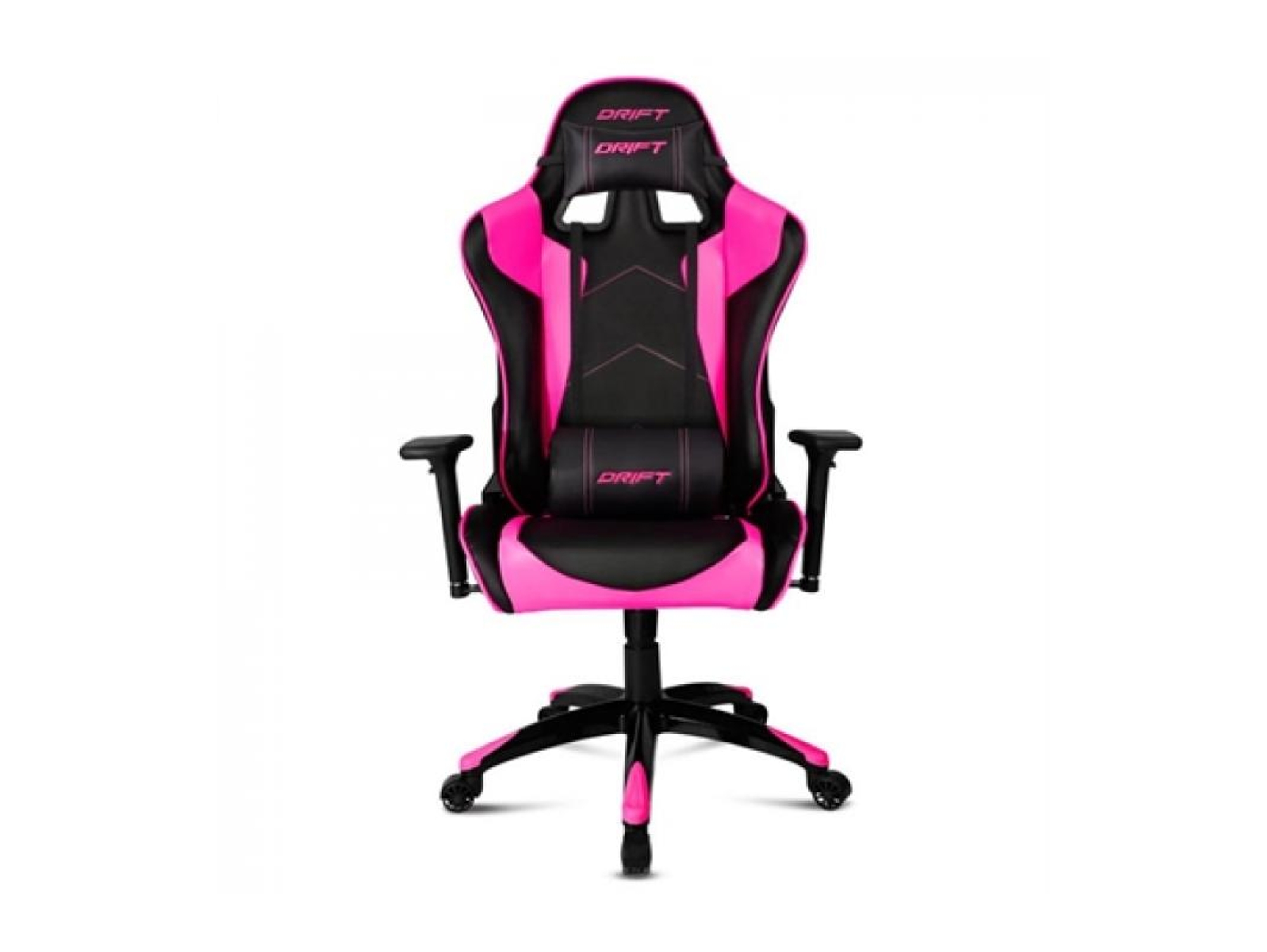 Silla Gaming DRIFT DR300 (Hasta 150 kg - Elevador a Gas Clase 4 - Negro y Rosa)