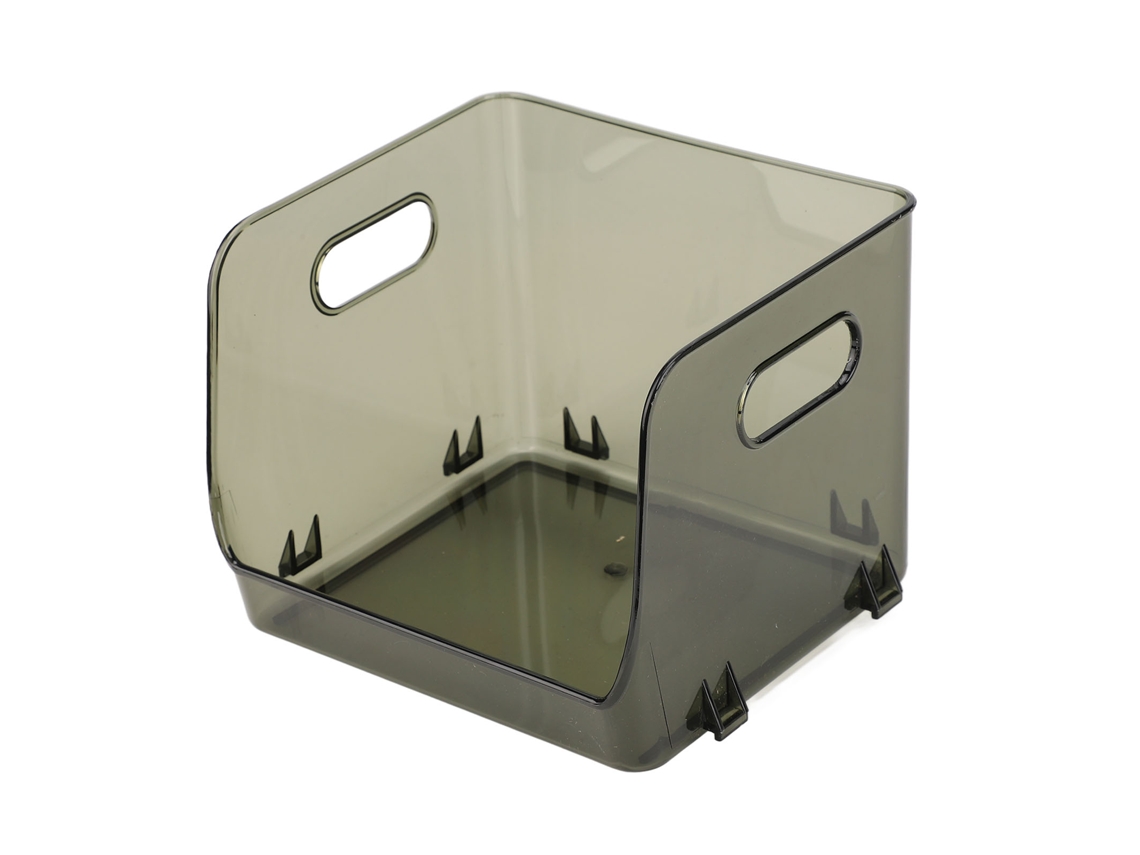 Caja De Almacenamiento Transparente Apilable Con Mango Para Oficina Verde Pet Impermeable Y Antipolvo