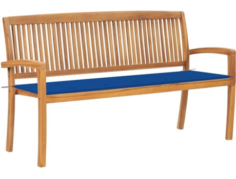Banco de exterior VIDAXL Azul Teca (159x57.5x90 cm)