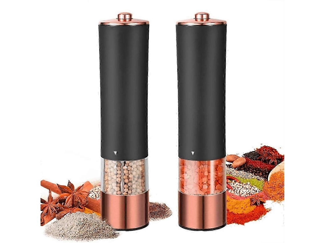 Molinillos automáticos de sal y pimienta, eléctricos, a pilas, con ajuste de molienda. Rosewell