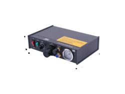 Máquina dispensadora de pegamento, control de goteo de precisión, funcionamiento semiautomático, color negro.