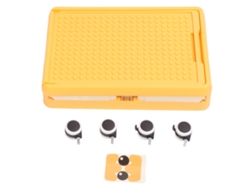 Caja De Almacenamiento De Juguetes Con Tapa Y Ruedas, Organizador De Bloques Rodantes Naranja