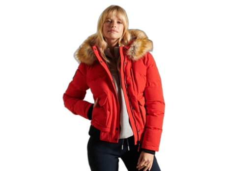Abrigo SUPERDRY Poliéster Mujer (40 - Rojo)