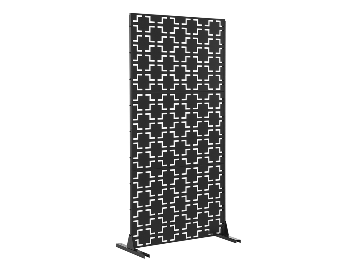 Tabique Basciano con diseño atractivo acero 180x90x40cm - Negro CASA.PRO