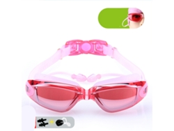 Gafas De Natación Hd Antivaho E Impermeables Con Montura Grande Galvanizada, Color Rosa, Para Hombre Y Mujer.