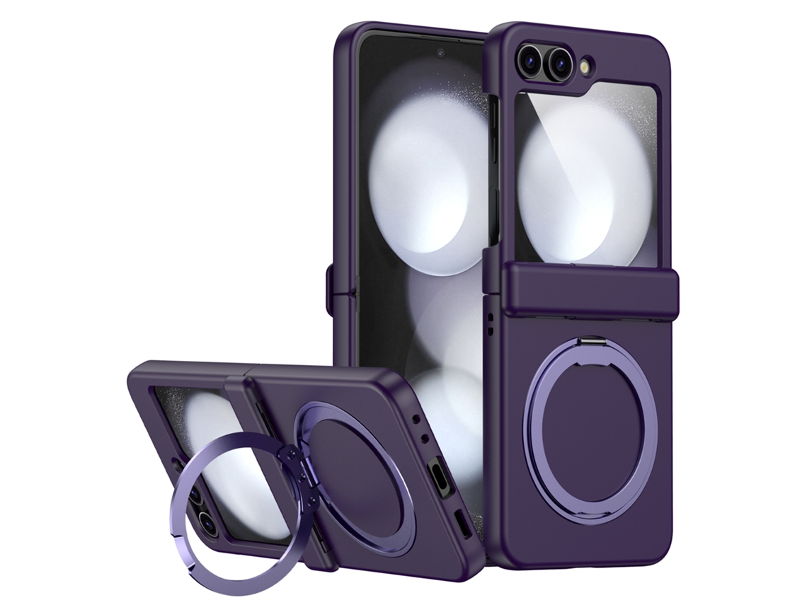 Funda Protectora Plegable Multifuncional Carga Inalámbrica Deep para Samsung Galaxy Z Flip 5 SIURN Morado