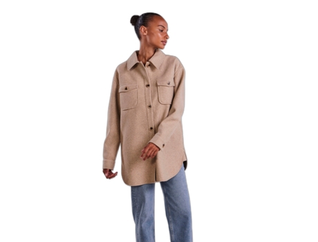 Abrigo para Mujer PIECES (S - Blanco)