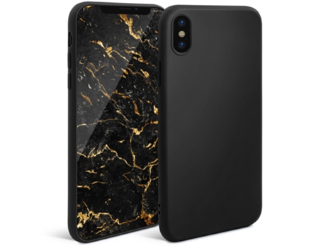 Funda Minimalist Series Fina Acabamento para iPhone XS MOOZY Textura Suave Negro