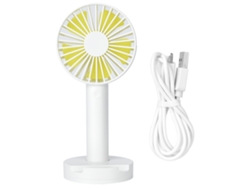 Mini ventilador USB portátil silencioso, blanco, para viajes.