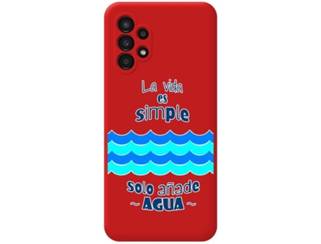 Carcasa para Samsung Galaxy A13 4G TUMUNDOSMARTPHONE Silicona Líquida Dibujos Rojo
