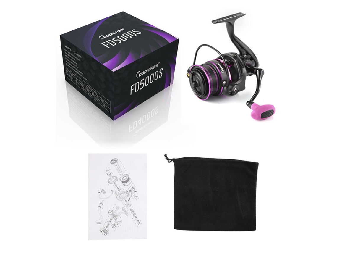 Carrete de pesca Heavy Metal FD5000S con manivela intercambiable