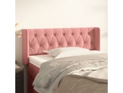 Cabecero De Terciopelo Rosa 93x16x78/88 Cm