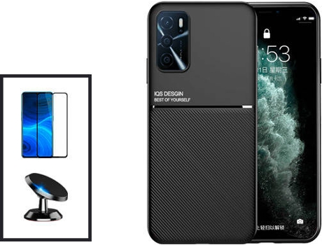 Kit Carcasa Trasera Magnética Anti Choque + Protector de Pantalla Oppo A16 GIFT4ME Negro