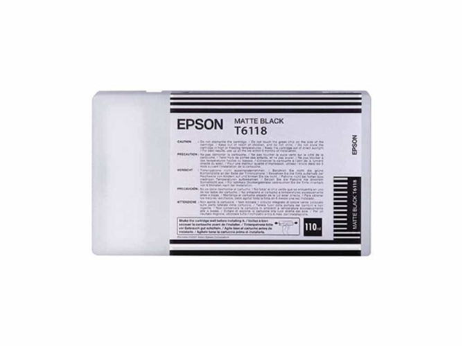 Cartucho de tinta original EPSON, T6118 110 ml , Negro mate, C13T611800