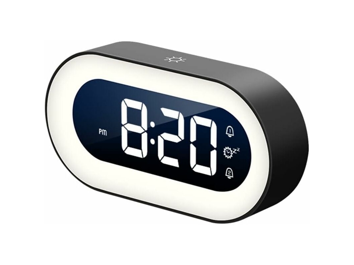 Relógio De Mesa Digital Led Com Temporizador Eletrônico E Função De Desligamento Automático, Carregamento Usb, Ajustável, Negro*