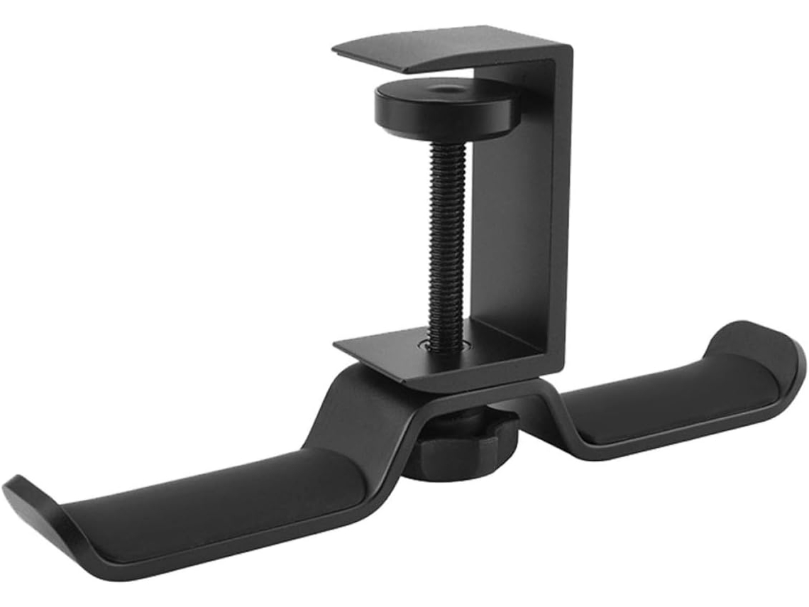 Soporte Para Auriculares Negro O De Aleación De Aluminio, Práctico Y Que Ahorra Espacio En El Escritorio.