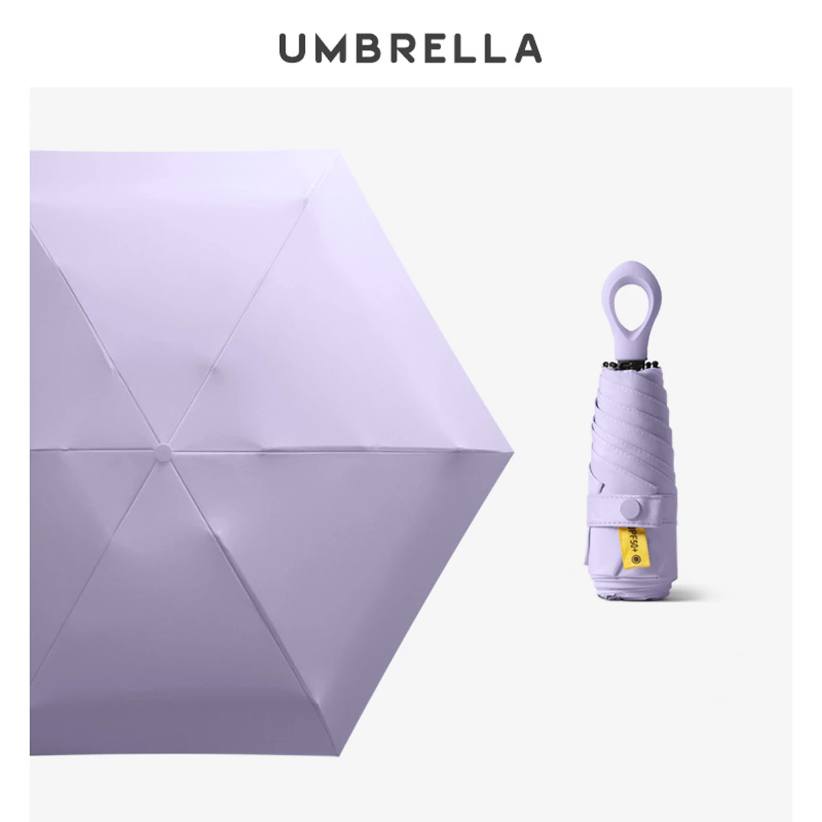 (morado) Mini Sombrilla Con Protección Uv, Sombrilla De Sol Portátil Ultraligera De Cinco Pliegues, Compacta Y Portátil.