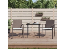Sillas de jardín con cojines (2 unidades, 56 x 59 x 84 cm, mimbre marrón, PE, DKD Home Decor)