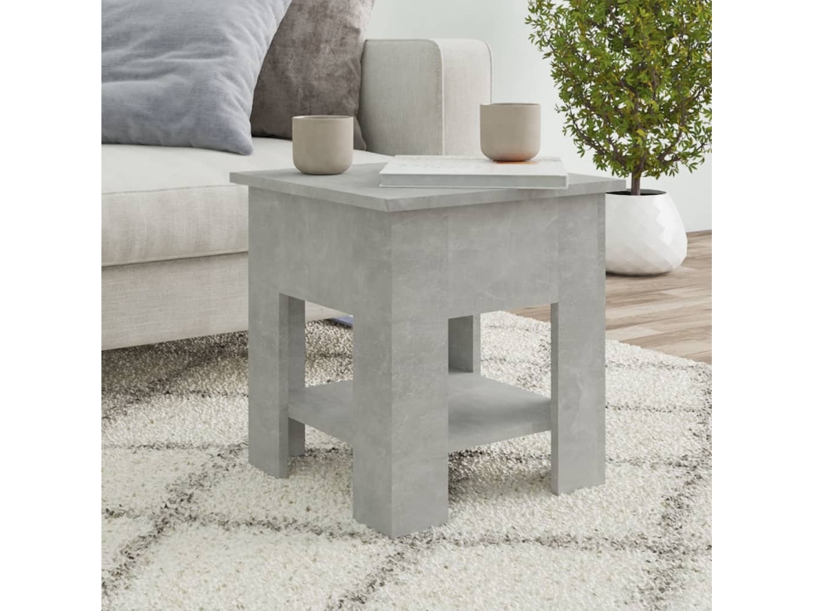 MAISON EXCLUSIVE Mesa de centro madera de ingeniería gris hormigón 40x40x42 cm