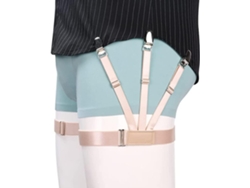Suspensórios Chrui Para Ajustáveis ​​camisa Masculina Com Clipe Metálico Concentrado (bege)