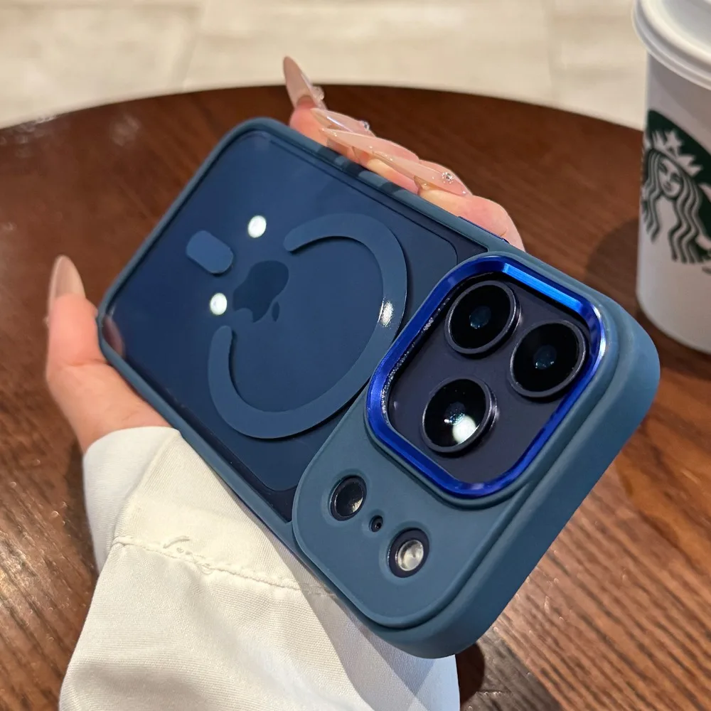 (iphone 15 Pro Max, Azul) Funda Para Iphone Con Carga Magnética Magsafe Y Protección Contra Golpes.