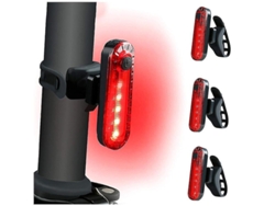 3 Linternas Traseras Bicicleta Usb Recargable Ipx8 Roja Yizhood