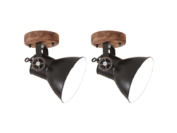 Lámpara Luminarias de Pared/Techo Industriales 2 Unidades 20x25 cm E27 Negro