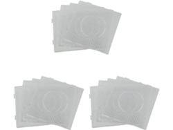 12 Tableros Perforados Grandes Abc Transparentes De 145x145 Mm Para Cuentas Fusibles