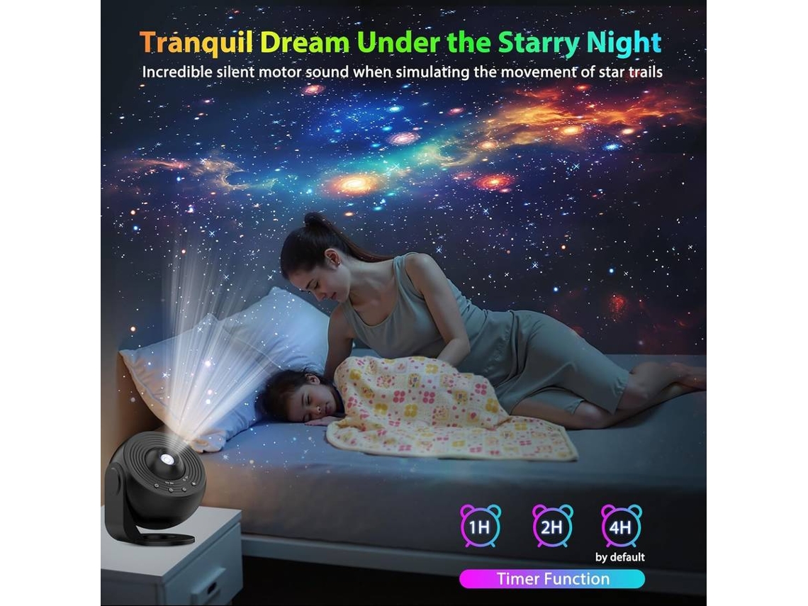 Proyector LED Galaxy Estelar SUPPOU – Luz Nocturna Inteligente Para Niños Y Adultos (SK20, Negro)