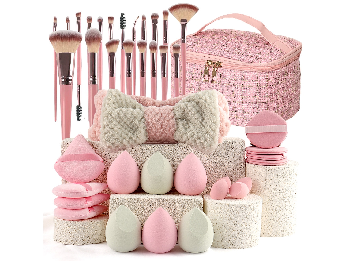 Set de brochas de maquillaje Chanel Eifson Style Pink (40 piezas