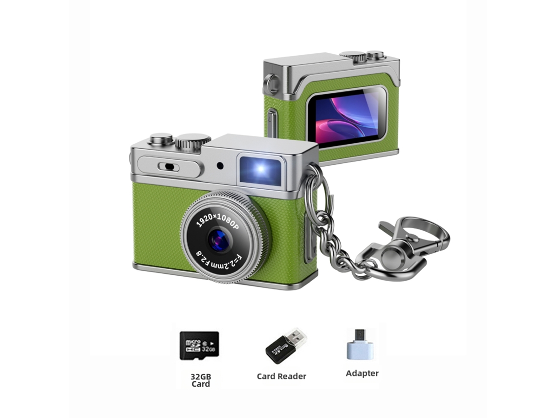 Minicámara Digital Czhhmart 1080p Full Hd, Equipada Con Tarjeta De Memoria De 32 Gb (verde)