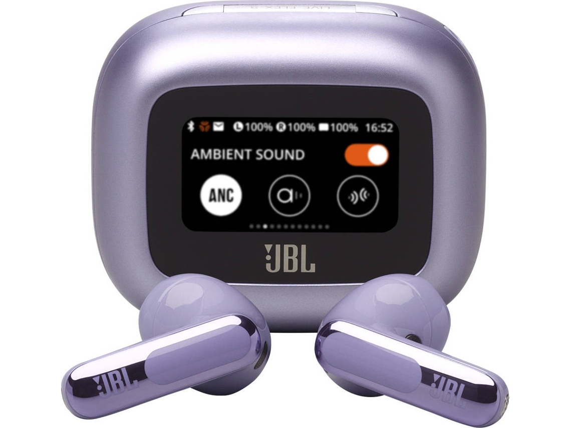 Auriculares Bluetooth True Wireless JBL LIVE FLEX 3 (In Ear - Micrófono - Noise Cancelling - Morado)