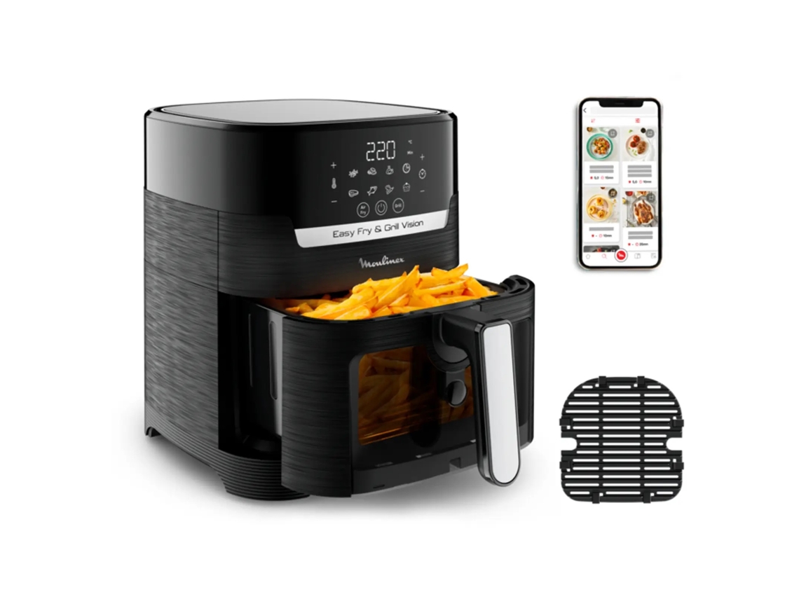 Easy Fry & Grill Vision EZ506820 freidora Sencillo 4,2 L Independiente Freidora de aire caliente Negro MOULINEX