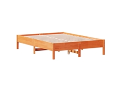 Maison Exclusive - Estructura De Cama Sin Colchón Madera Maciza Marrón 135x190 Cm