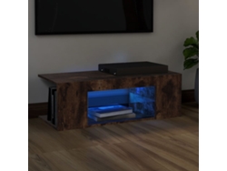 Estantería/Mueble de TV con luces Led 90X39X30 Cm Color Roble Ahumado